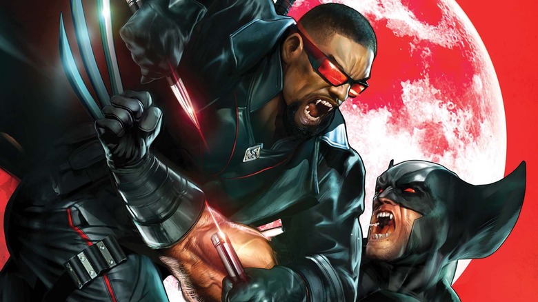 Blade fighting Wolverine