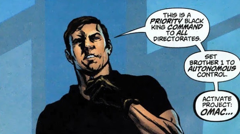 Max Lord shoots Blue Beetle