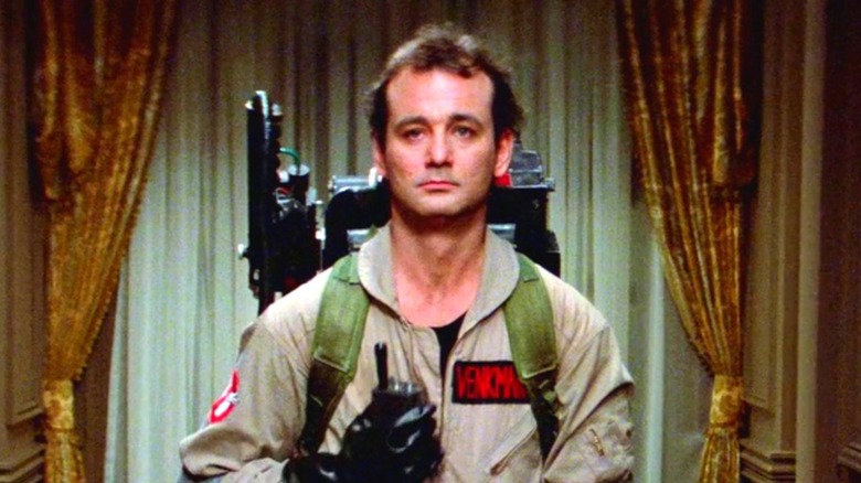 Ghostbusters Bill Murray holding a walkie talkie
