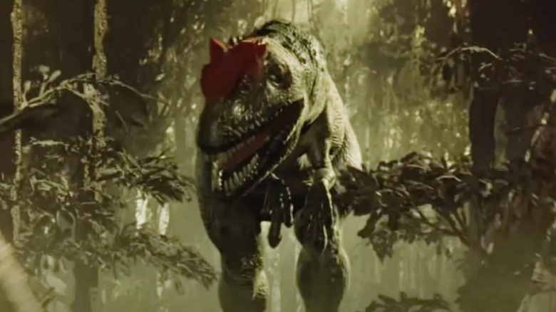 A dinosaur crashing through some trees in A Sound of Thunder