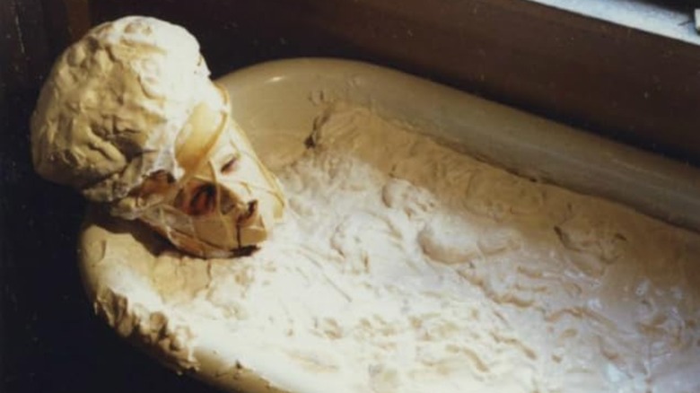Mr. Softy slowly dying in a bathtub in Swirlee