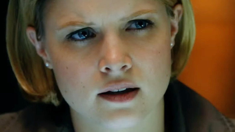 Rebecca Madsen staring intensely on Alcatraz