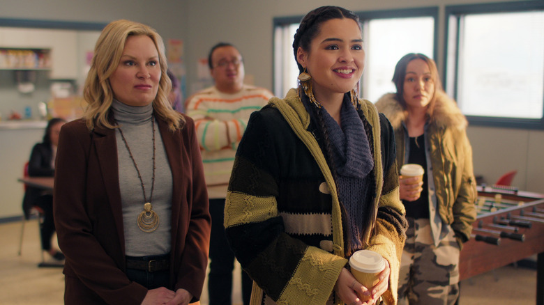 Mary Lynn Rajskub as Helen, Bailey Poching as Colin, Anna Lambe as Siaja, Maika Harper as Neevee on North of North