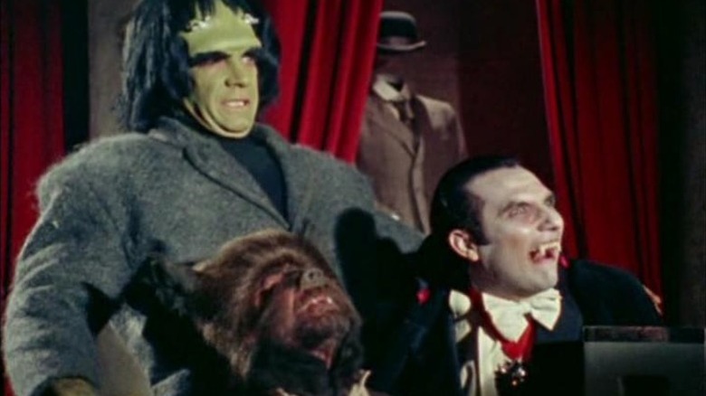 Bruce, Frank, and Dracula in a crime lab in Monster Squad