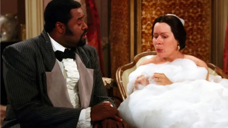 Mary Todd Lincoln in the bathtub talking to Desmond Pfeiffer in The Secret Diary of Desmond Pfeiffer