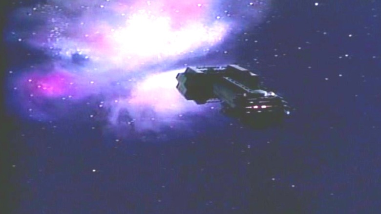 A starship floating away in The Twilight Zone
