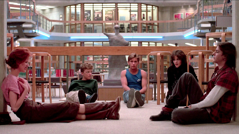 The members of the Breakfast Club talk in the library