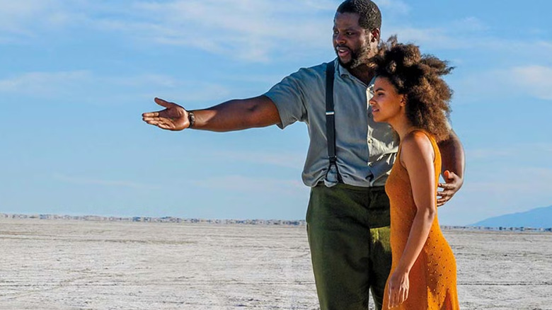 Will and Emma in a large open landscape in Nine Days