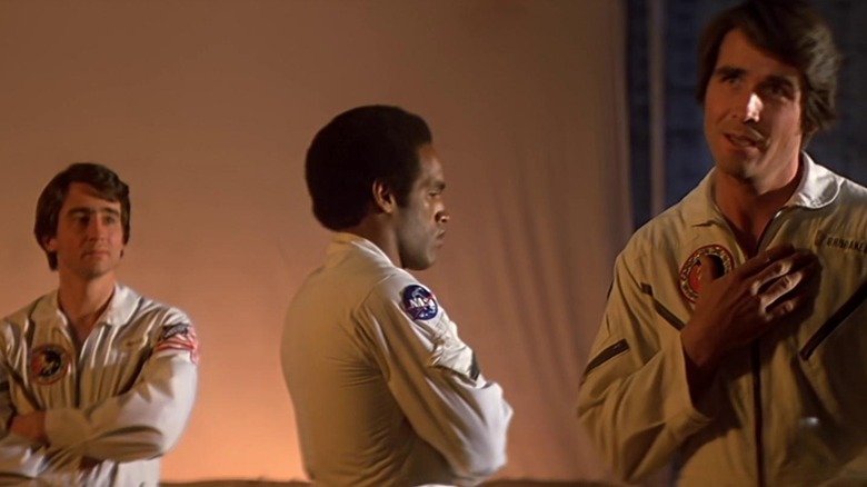 Peter, John, and Charles on a set in Capricorn One