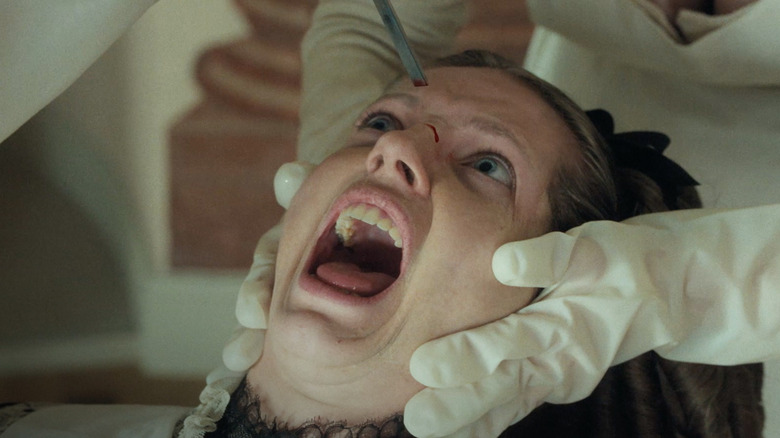Elvira getting a nose job in The Ugly Stepsister