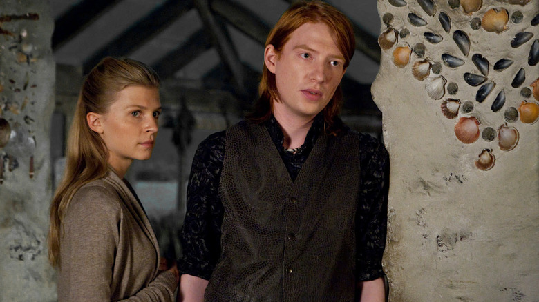 Bill and Fleur talking to someone in Shell Cottage in Harry Potter and the Deathly Hallows Part 2