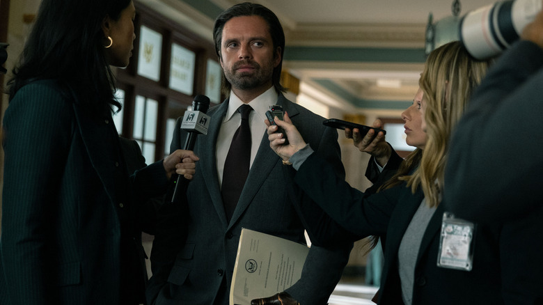 Bucky being interviewed by journalists in Thunderbolts*