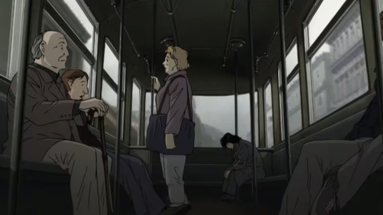 Monster opening Grain Tenma on train