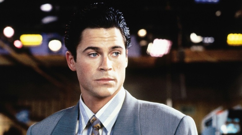 Rob Lowe looks sharp in a suit at Benjamin Kane in Wayne's World