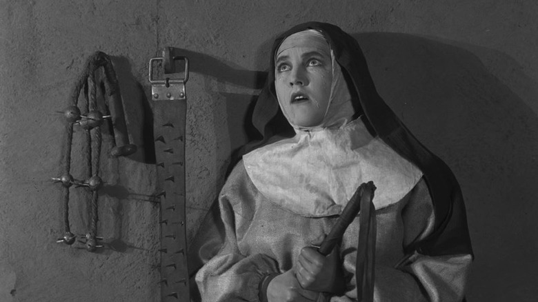 A nun looking terrified in "Haxan: Witchcraft Through the Ages"