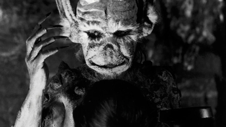 A close-up of a demon in "Haxan: Witchcraft Through the Ages"