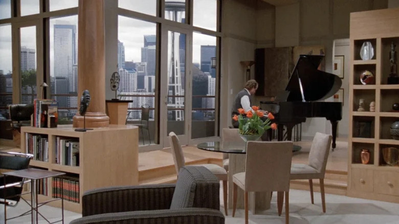 Kelsey Grammer as Frasier Crane is on his piano Steinway to brew