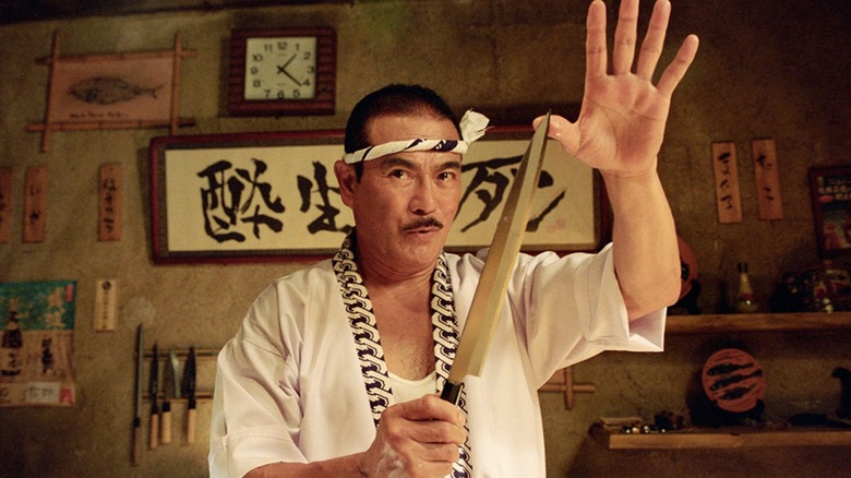 Sonny Chiba's Hattori Hanzō shows off a sharp blade in "Kill Bill: Volume I
