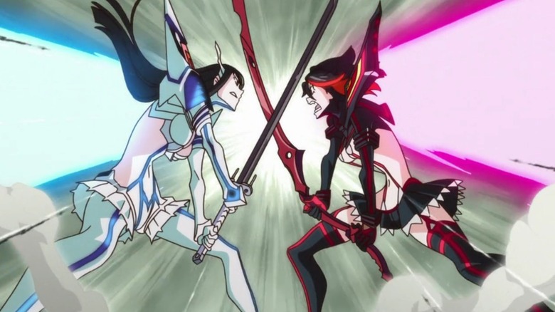 Kill La Kill Satsuki Kiryuin lutando contra Ryuko Matoi