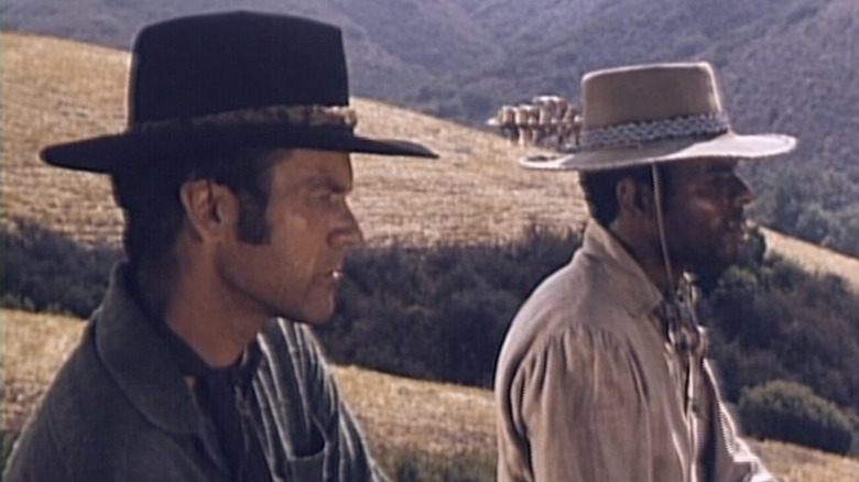 Don Murray's Earl Corey is seen next to Otis Young's Jemal David in The Outcasts