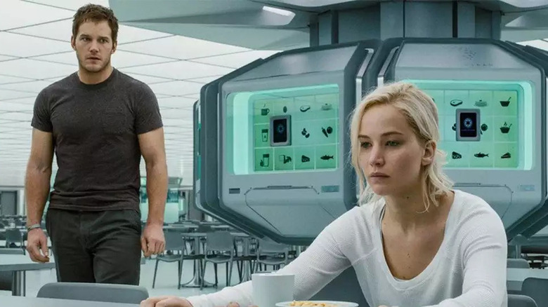 Chris Pratt and Jennifer Lawrence in Passengers