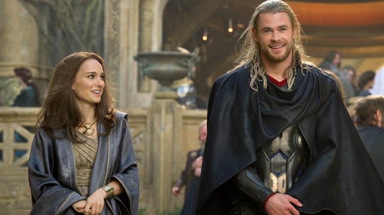 Natalie Portman and Chris Hemsworth in Thor