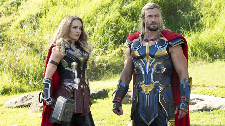 Chris Hemsworth and Natalie Portman as Thor and Mighty Thor