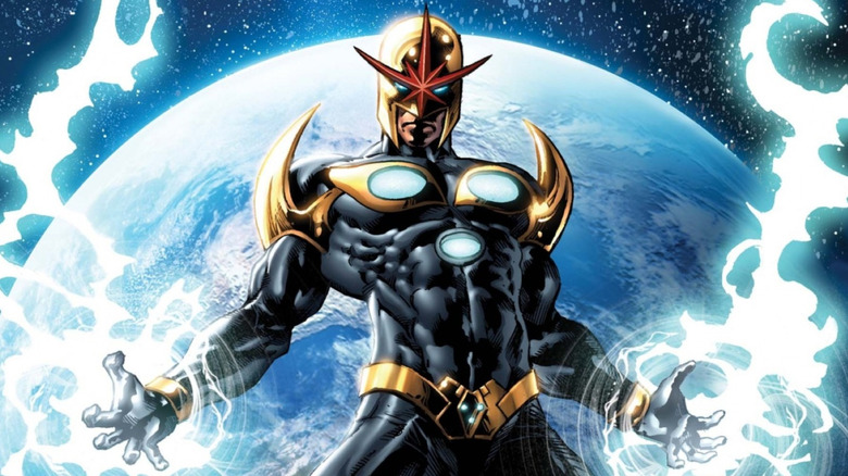 An art cover of Richard Rider/Nova from an issue of Marvel Comics