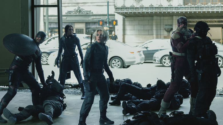 White Russell in the role of John Walker, Hana John Kamin in the role of ghosts, Florence Bug in the role of Yolina Bilova, and David Harbour as a red shell that stops greatly in the middle of a fight in Thunderbolts