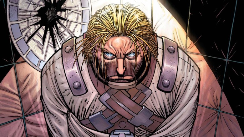 The guard in a straight jacket