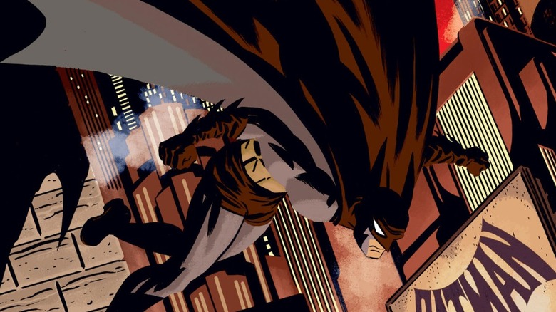 Batman Deja Vu title page showing Batman leaping from a building