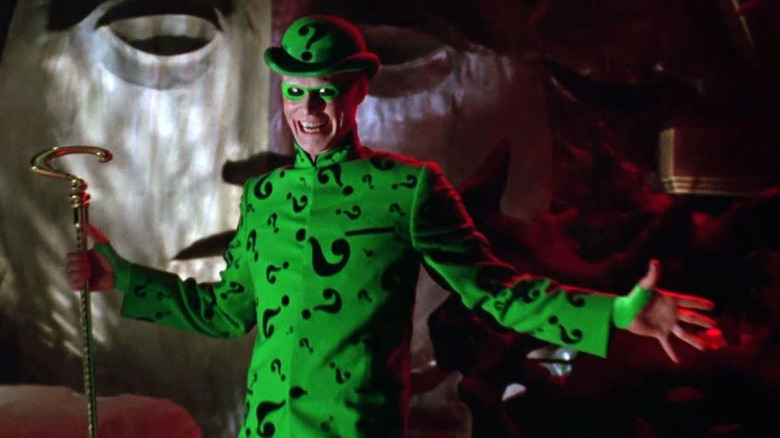 Jim Carry as Radler with his Cain in Batman forever