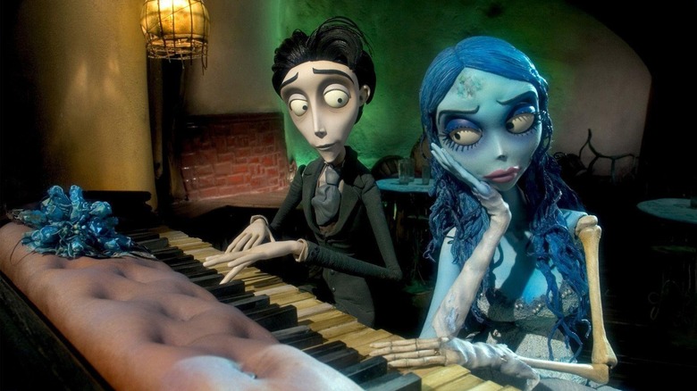 Corpse Bride characters at piano