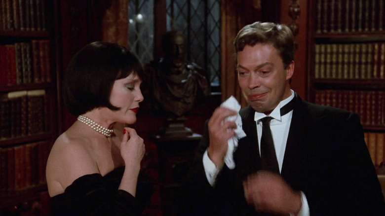 Mrs. White and Wadsworth share a good cry in Clue