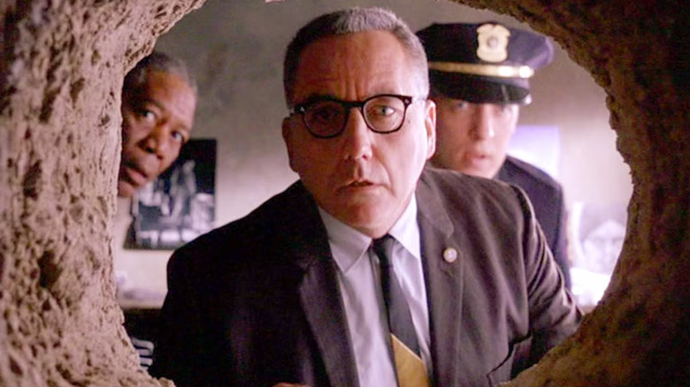 Bob Gunton looks through tunnel The Shawshank Redemption