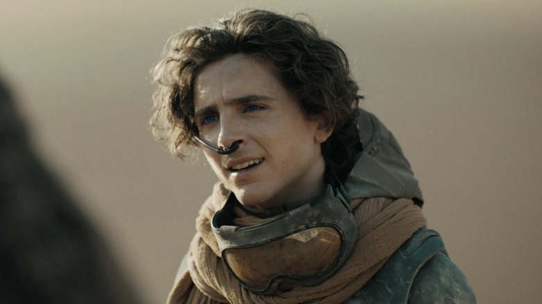 Paul Atreides in his stillsuit in Dune: Part Two