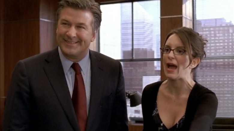 Alec Baldwin and Tina Fey star as Jack Donaghy and Liz Lemon