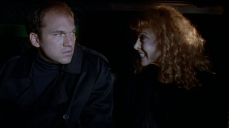 Tina Louise's Patricia Ludwigson berates her son, Wade Williams' Johnny Claringer Jr., as they sit in the back of a van in LA Heat