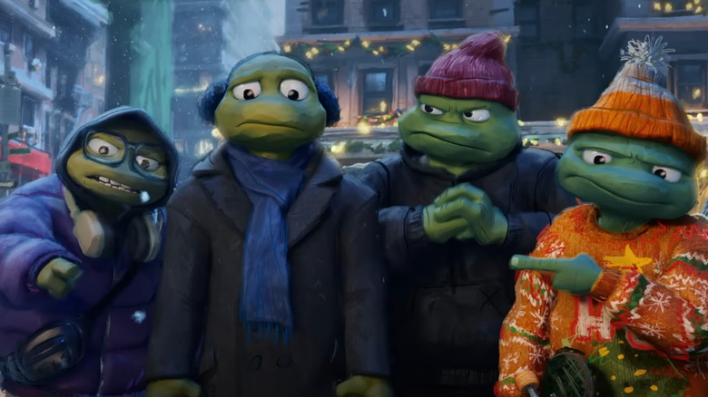 The turtles act mad at Leonardo in Teenage Mutant Ninja Turtles: Chrome Alone 2