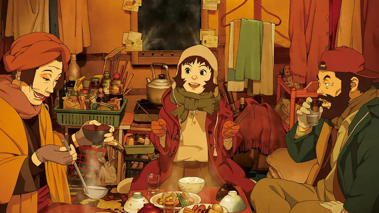 Hana, Miyuki, and gin in Tokyo Godfathers