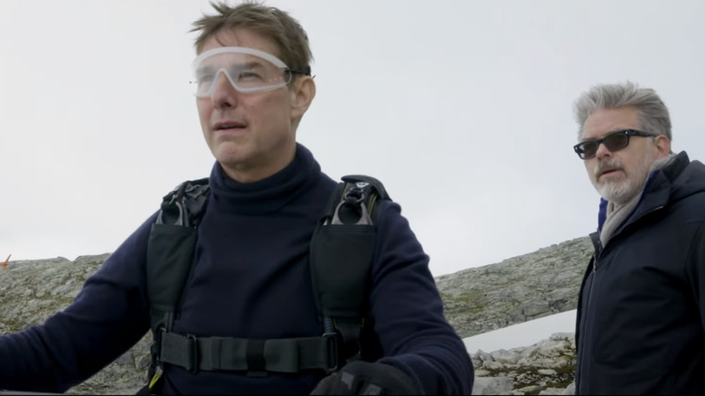 Tom Cruise and Christopher McQuarrie on the set of Mission: Impossible - Dead Reckoning: Part 1