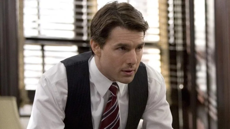 Tom Cruise's Senator Jasper Irving wearing a tie and a vest in Lions for Lambs
