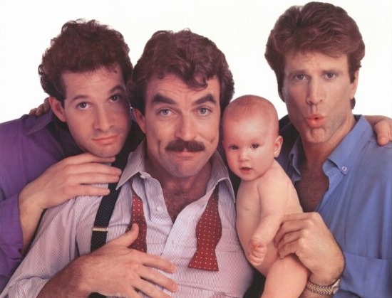 Three men and a baby