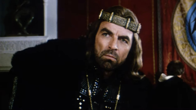 Tom Selleck's King Ferdinand V looks across frame in Christopher Columbus The Discovery
