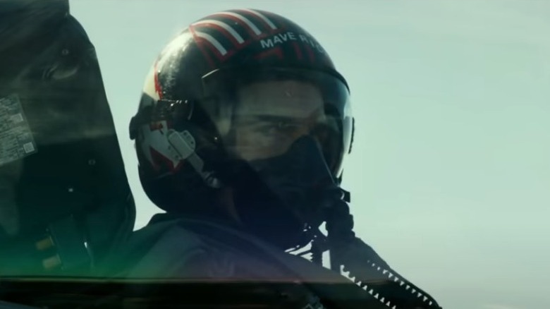 Maverick flying a plane