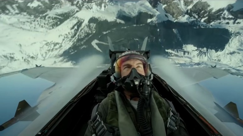 Maverick flying a plane