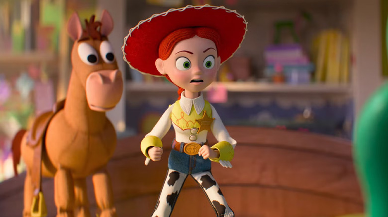 Jessie and Bullseye talking to Lilipad in Toy Story 5