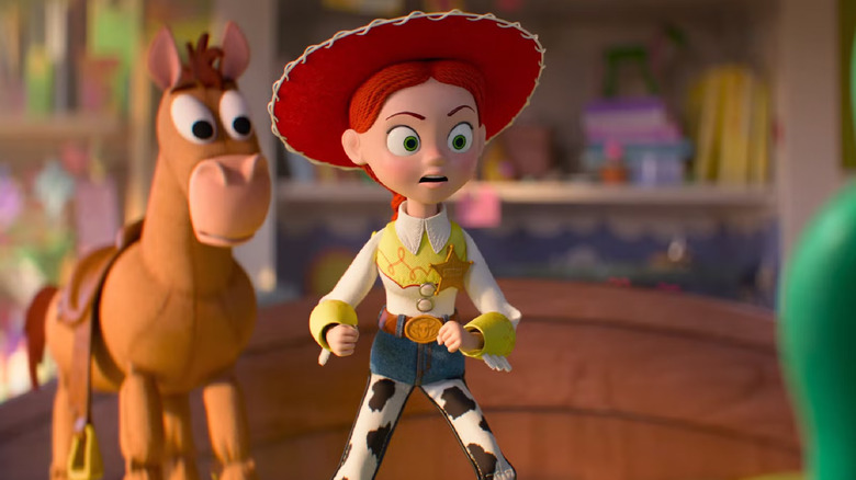 Jessie and Bullseye talking to Lilipad in Toy Story 5