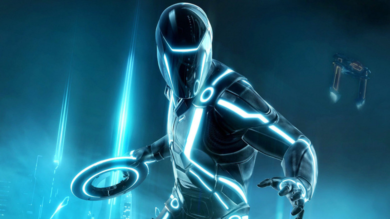 Tron striking a pose for TRON: Legacy