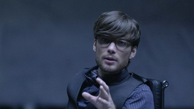 Ed Dillinger Jr. pleads for calm during a tense moment in Tron: Legacy